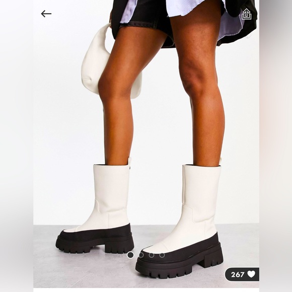 River Island Shoes - River Island Chunky Boots in contrasting black and white